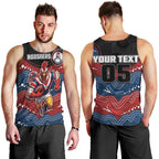 Custom Roosters Men Tank Top Chicken Mascot With Aboriginal Indigenous