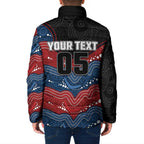Custom Roosters Padded Jacket Chicken Mascot With Aboriginal Indigenous