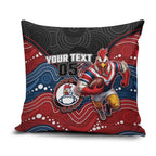 Custom Roosters Pillow Cover Chicken Mascot With Aboriginal Indigenous