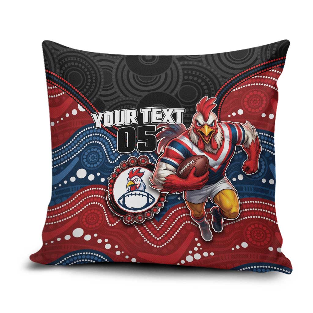 Custom Roosters Pillow Cover Chicken Mascot With Aboriginal Indigenous