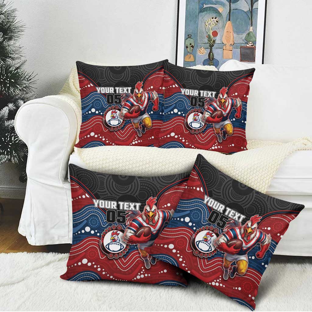 Custom Roosters Pillow Cover Chicken Mascot With Aboriginal Indigenous