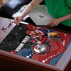 Custom Roosters Puzzle Chicken Mascot With Aboriginal Indigenous