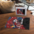 Custom Roosters Puzzle Chicken Mascot With Aboriginal Indigenous