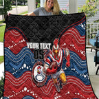 Custom Roosters Quilt Chicken Mascot With Aboriginal Indigenous