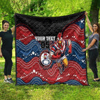 Custom Roosters Quilt Chicken Mascot With Aboriginal Indigenous