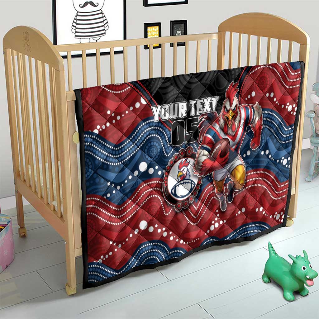 Custom Roosters Quilt Chicken Mascot With Aboriginal Indigenous
