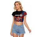 Custom Roosters Raglan Cropped T Shirt Chicken Mascot With Aboriginal Indigenous