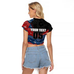 Custom Roosters Raglan Cropped T Shirt Chicken Mascot With Aboriginal Indigenous