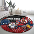 Custom Roosters Round Carpet Chicken Mascot With Aboriginal Indigenous
