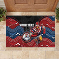 Custom Roosters Rubber Doormat Chicken Mascot With Aboriginal Indigenous