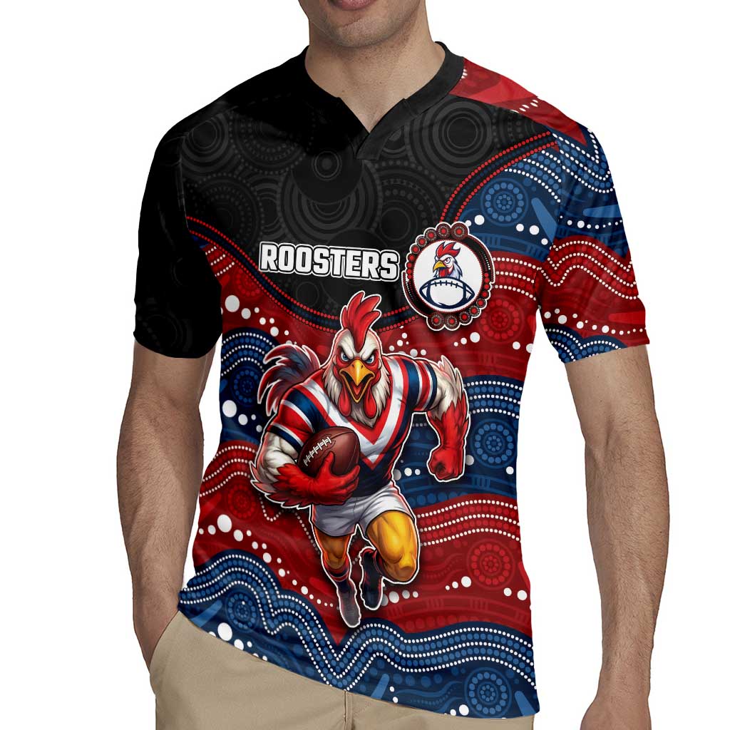 Custom Roosters Rugby Jersey Chicken Mascot With Aboriginal Indigenous