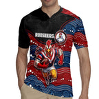 Custom Roosters Rugby Jersey Chicken Mascot With Aboriginal Indigenous