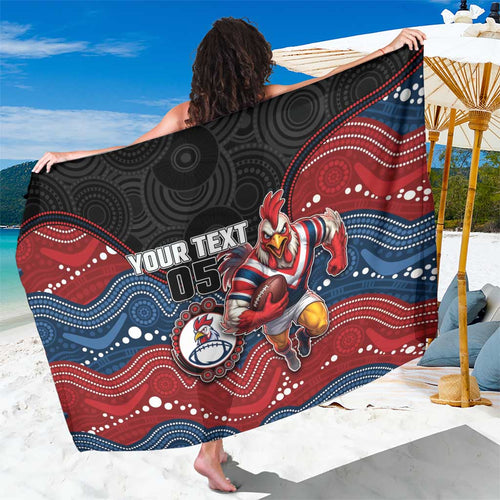 Custom Roosters Sarong Chicken Mascot With Aboriginal Indigenous