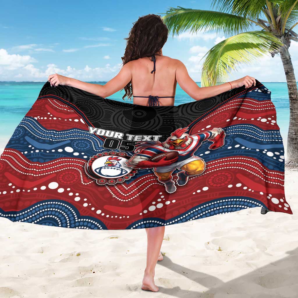 Custom Roosters Sarong Chicken Mascot With Aboriginal Indigenous