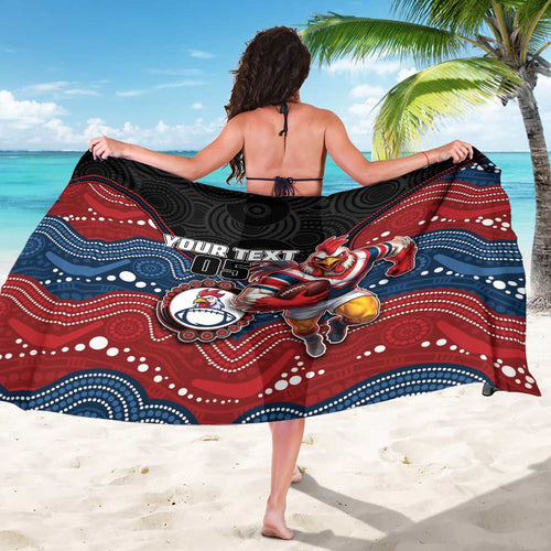 Custom Roosters Sarong Chicken Mascot With Aboriginal Indigenous