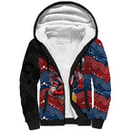Custom Roosters Sherpa Hoodie Chicken Mascot With Aboriginal Indigenous