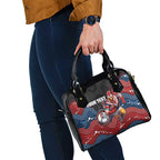 Custom Roosters Shoulder Handbag Chicken Mascot With Aboriginal Indigenous