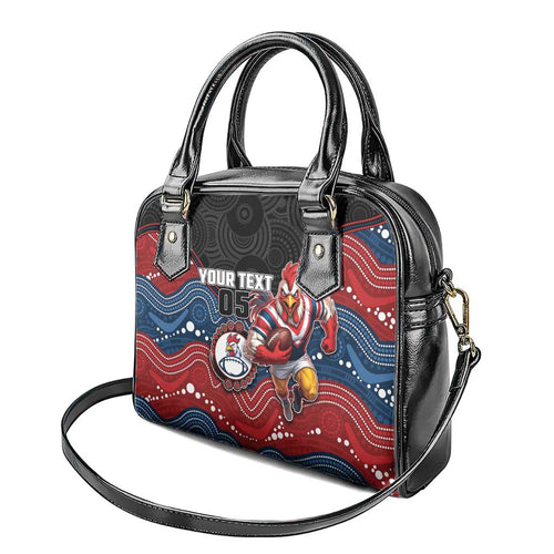 Custom Roosters Shoulder Handbag Chicken Mascot With Aboriginal Indigenous