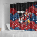 Custom Roosters Shower Curtain Chicken Mascot With Aboriginal Indigenous
