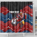 Custom Roosters Shower Curtain Chicken Mascot With Aboriginal Indigenous