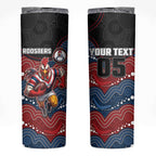 Custom Roosters Skinny Tumbler Chicken Mascot With Aboriginal Indigenous