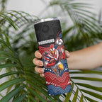 Custom Roosters Skinny Tumbler Chicken Mascot With Aboriginal Indigenous
