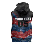 Custom Roosters Sleeveless Hoodie Chicken Mascot With Aboriginal Indigenous