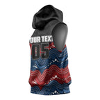 Custom Roosters Sleeveless Hoodie Chicken Mascot With Aboriginal Indigenous
