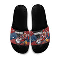Custom Roosters Slide Sandals Chicken Mascot With Aboriginal Indigenous