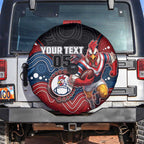 Custom Roosters Spare Tire Cover Chicken Mascot With Aboriginal Indigenous