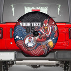 Custom Roosters Spare Tire Cover Chicken Mascot With Aboriginal Indigenous