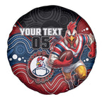 Custom Roosters Spare Tire Cover Chicken Mascot With Aboriginal Indigenous
