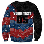 Custom Roosters Sweatshirt Chicken Mascot With Aboriginal Indigenous