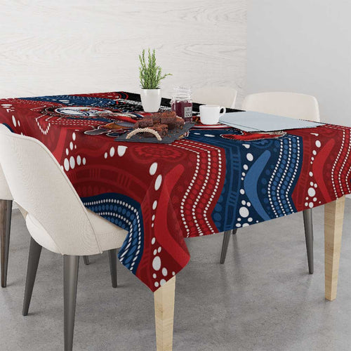 Custom Roosters Tablecloth Chicken Mascot With Aboriginal Indigenous