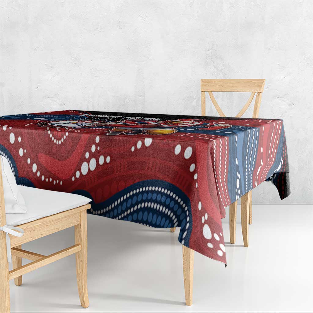 Custom Roosters Tablecloth Chicken Mascot With Aboriginal Indigenous