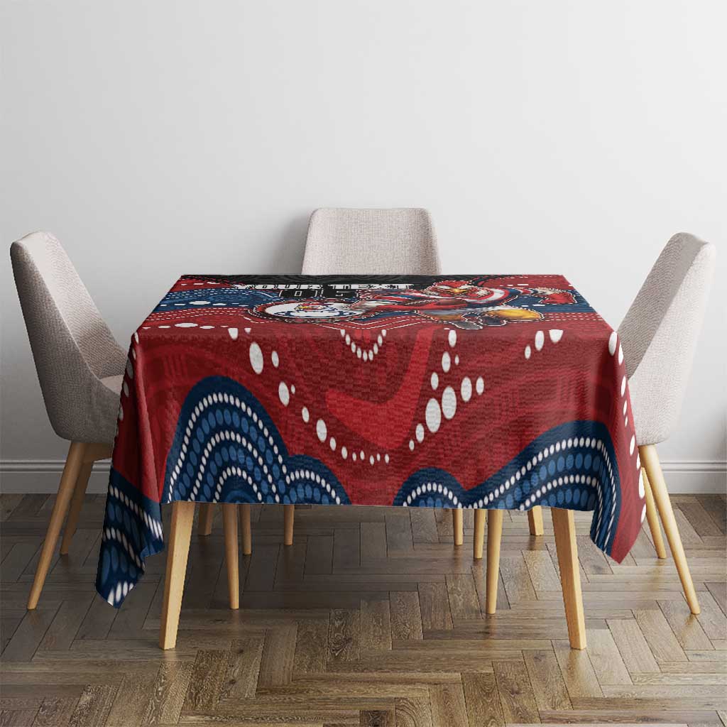 Custom Roosters Tablecloth Chicken Mascot With Aboriginal Indigenous