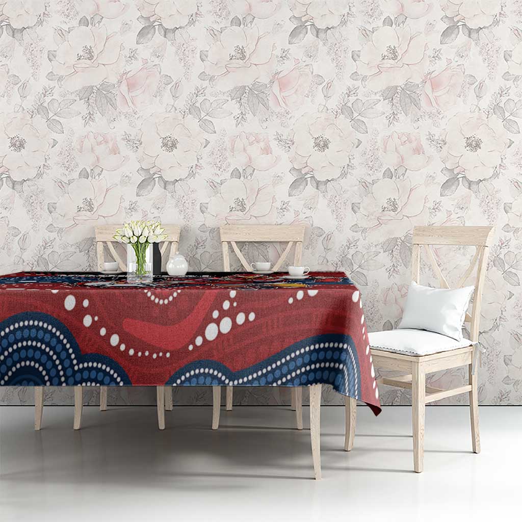 Custom Roosters Tablecloth Chicken Mascot With Aboriginal Indigenous