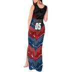 Custom Roosters Tank Maxi Dress Chicken Mascot With Aboriginal Indigenous