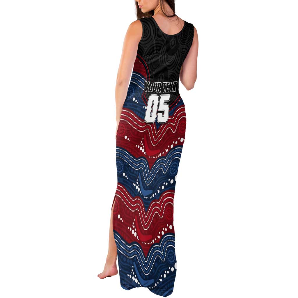 Custom Roosters Tank Maxi Dress Chicken Mascot With Aboriginal Indigenous