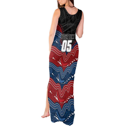 Custom Roosters Tank Maxi Dress Chicken Mascot With Aboriginal Indigenous