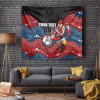 Custom Roosters Tapestry Chicken Mascot With Aboriginal Indigenous