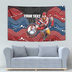 Custom Roosters Tapestry Chicken Mascot With Aboriginal Indigenous