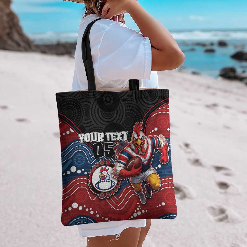 Custom Roosters Tote Bag Chicken Mascot With Aboriginal Indigenous