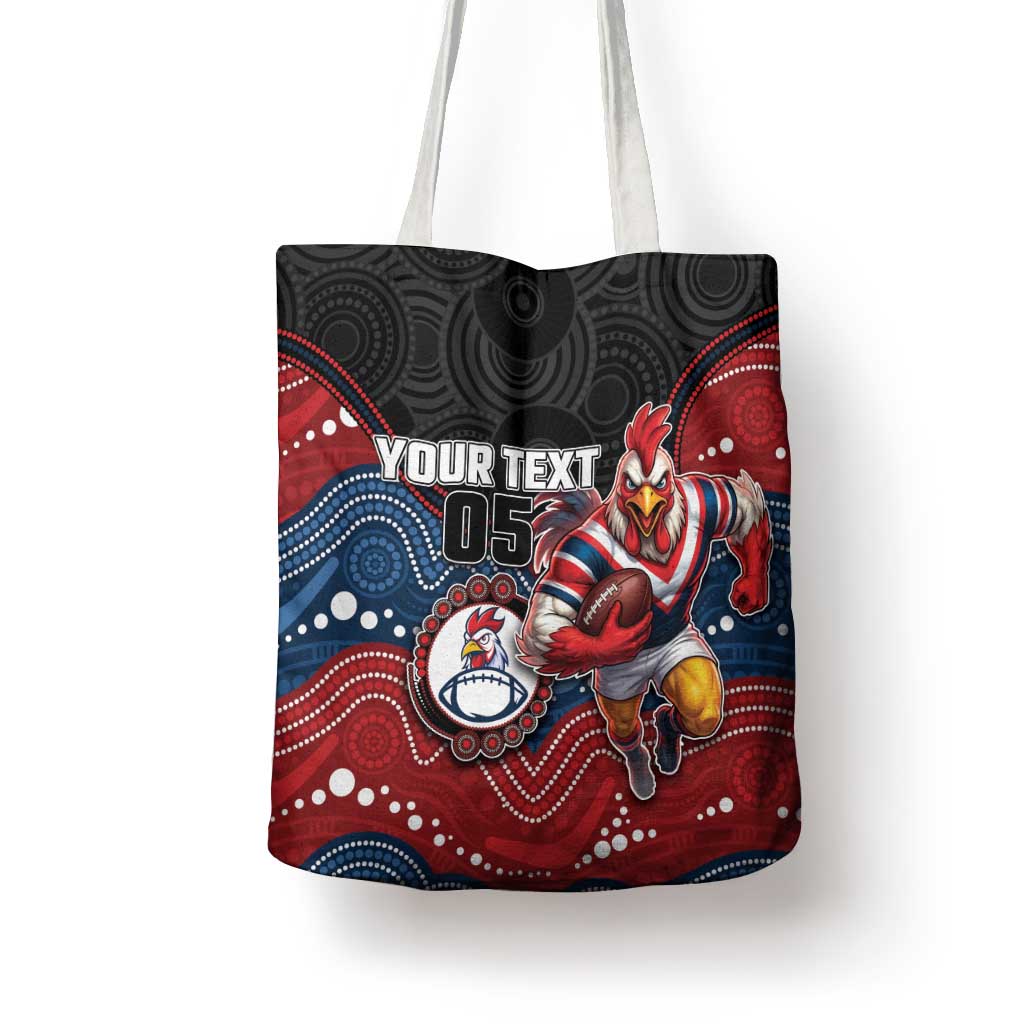 Custom Roosters Tote Bag Chicken Mascot With Aboriginal Indigenous