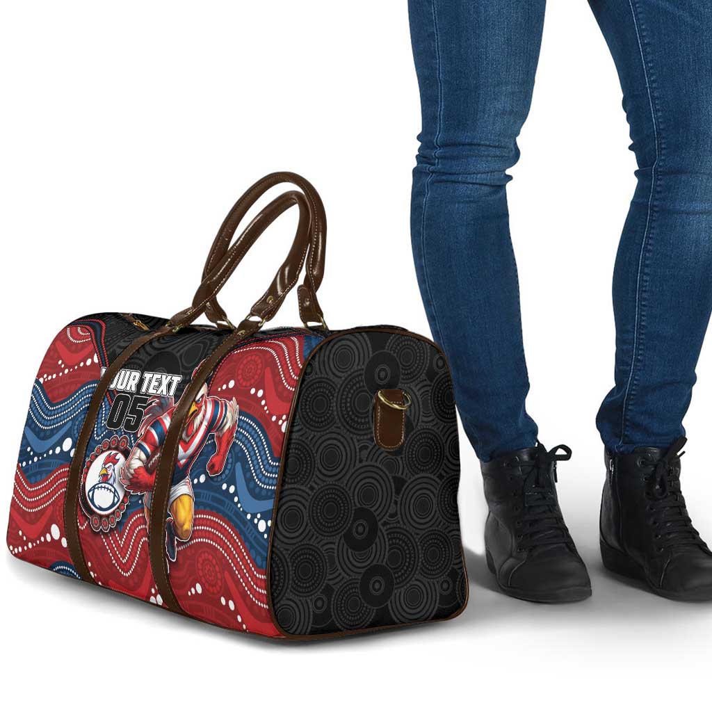 Custom Roosters Travel Bag Chicken Mascot With Aboriginal Indigenous