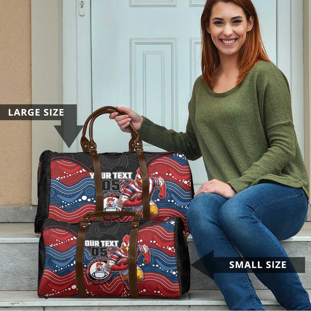 Custom Roosters Travel Bag Chicken Mascot With Aboriginal Indigenous