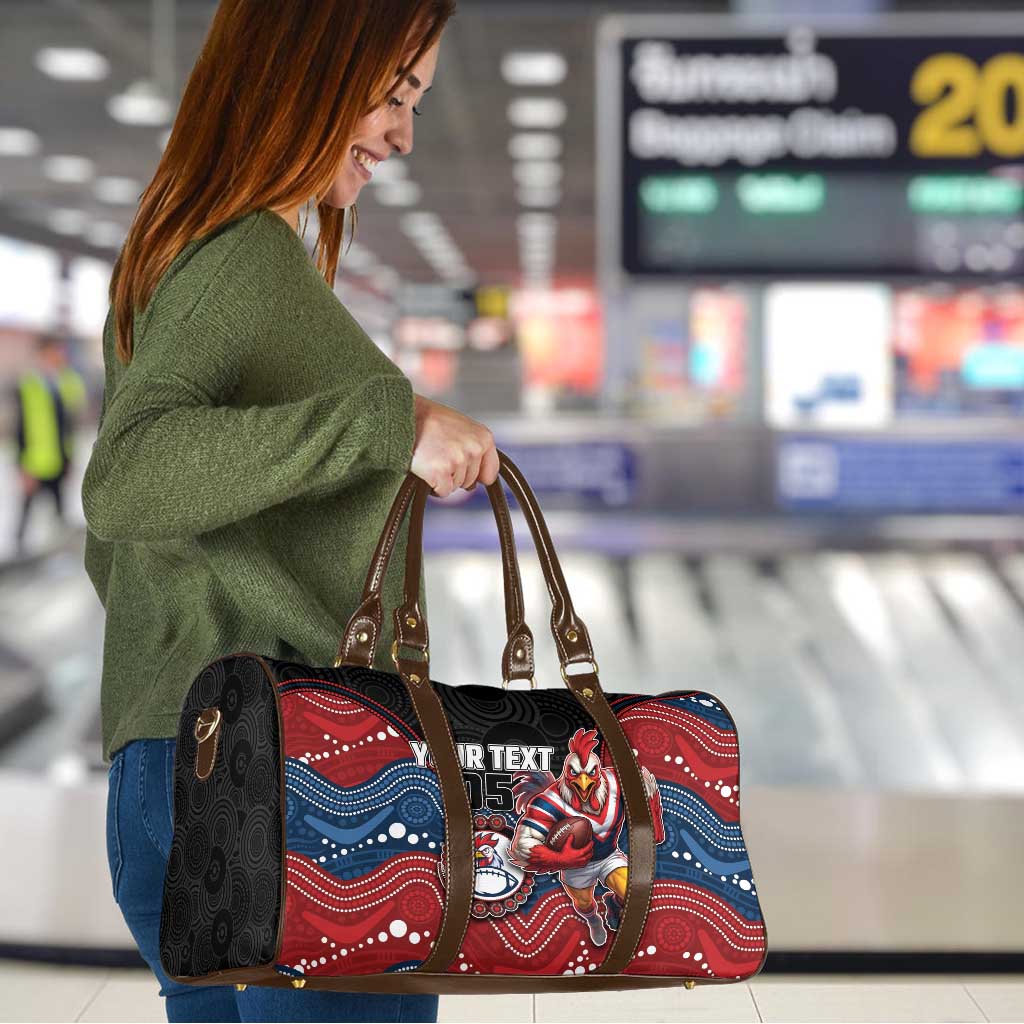 Custom Roosters Travel Bag Chicken Mascot With Aboriginal Indigenous