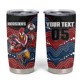 Custom Roosters Tumbler Cup Chicken Mascot With Aboriginal Indigenous