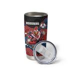 Custom Roosters Tumbler Cup Chicken Mascot With Aboriginal Indigenous