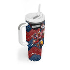 Custom Roosters Tumbler With Handle Chicken Mascot With Aboriginal Indigenous